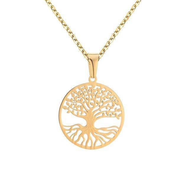 Collier Arbre de Vie Acier doré