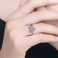 Thumbnail for Bague Arbre de Vie Coeur Rose Argent Pur