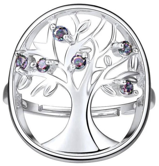 Bague Arbre de Vie Argent Topaze