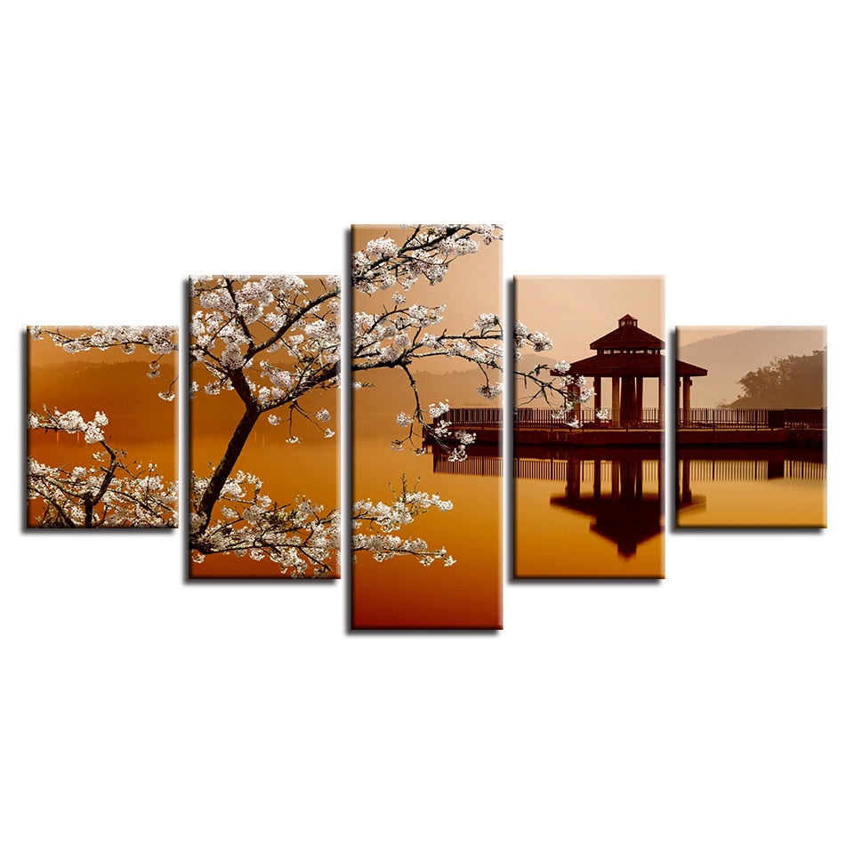 Tableau Triptyque Arbre Japonais