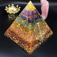 Thumbnail for Orgonite 7 Chakras avec symbole de fleur de vie