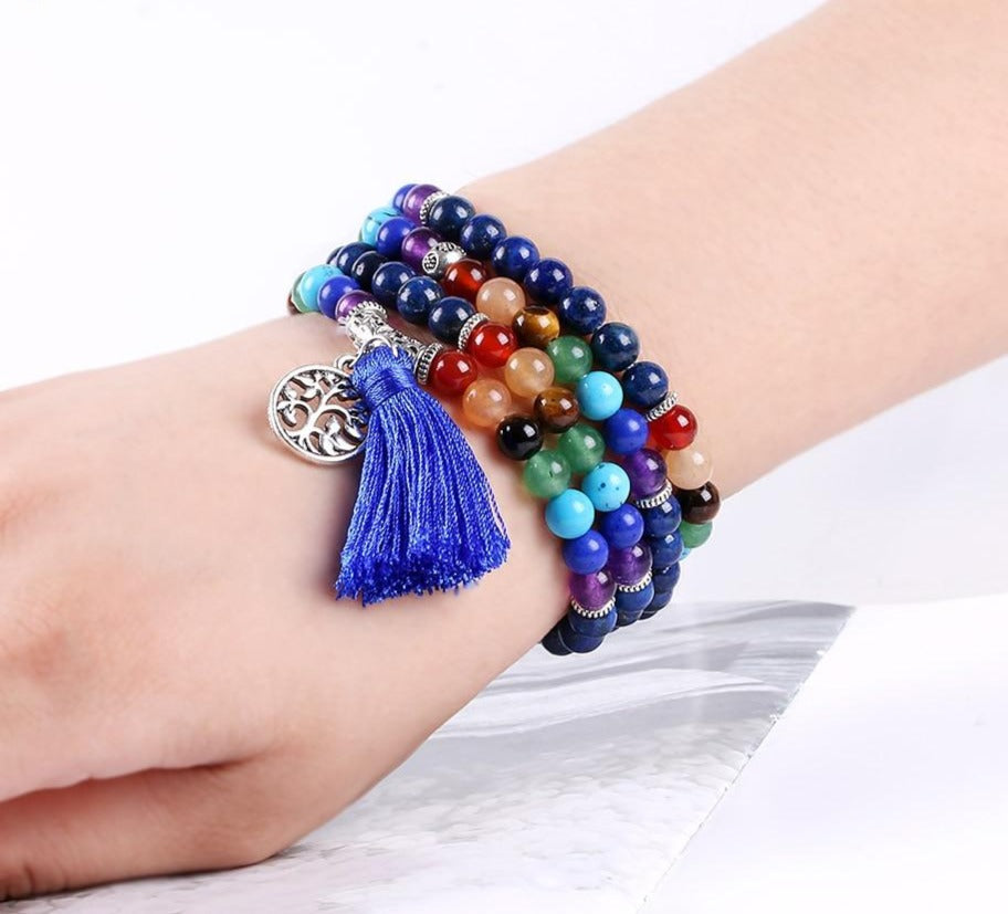 bracelet mala avec perles naturelles