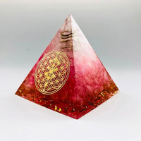 Thumbnail for Orgonite Pyramide avec Fleur de Vie en métal