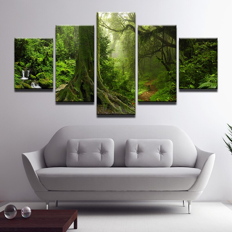 Tableau Arbre de Vie Vert sur fond blanc