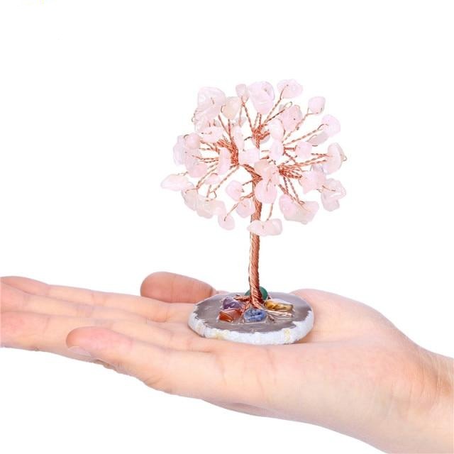 arbre de vie en pierre : quart rose