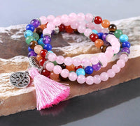 Thumbnail for Bracelet Mala quartz rose