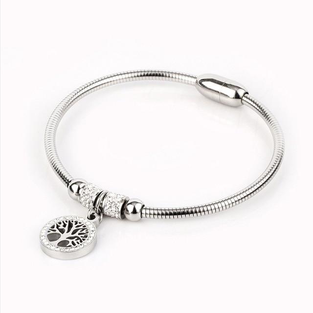 Bracelet Arbre de Vie Magnétique Argent